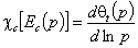 CA - χ(E)=dθ(p)/dln(p)