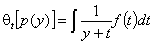 Stieltjes transform, θ.l(p,E)=integral(y,t,f(t))